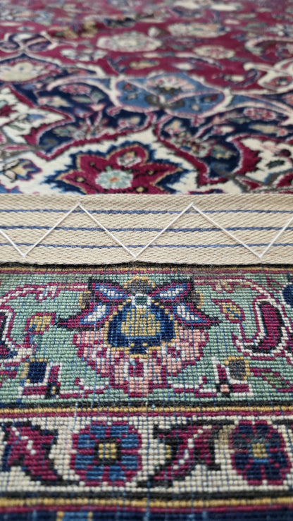 Hand knotted vintage Kashan carpet 420×325 cm | Rug# 11503