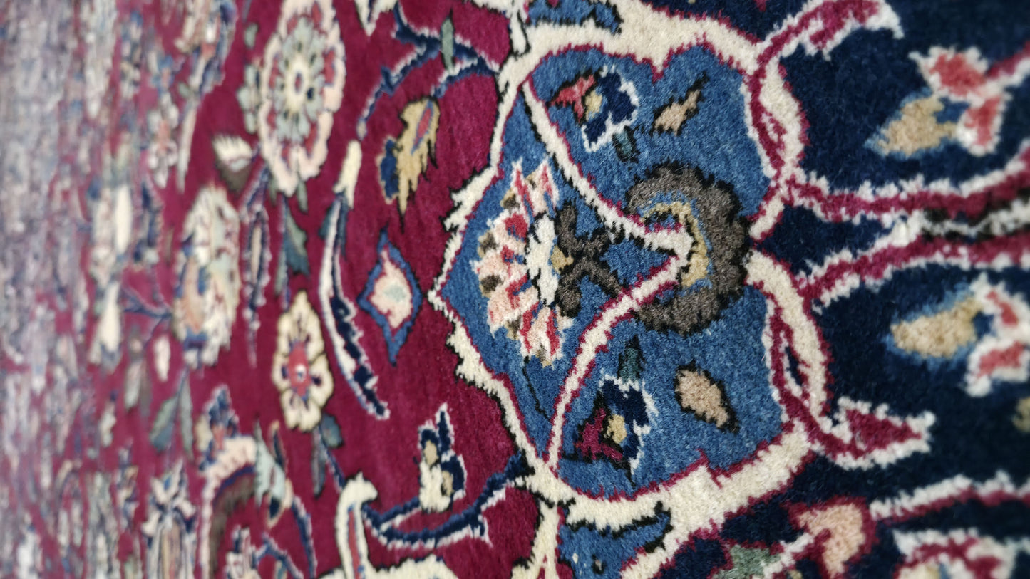 Hand knotted vintage Kashan carpet 420×325 cm | Rug# 11503