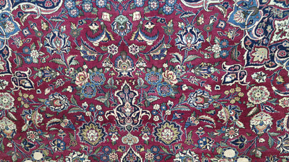 Hand knotted vintage Kashan carpet 420×325 cm | Rug# 11503