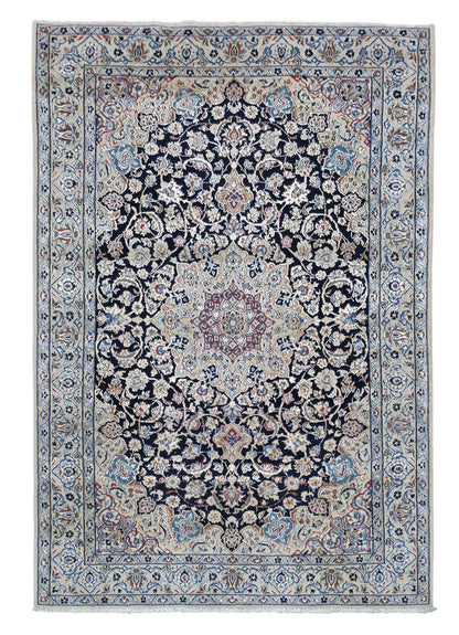 Hand knotted vintage 9LA Nain rug 150×100 cm | Rug# 11504