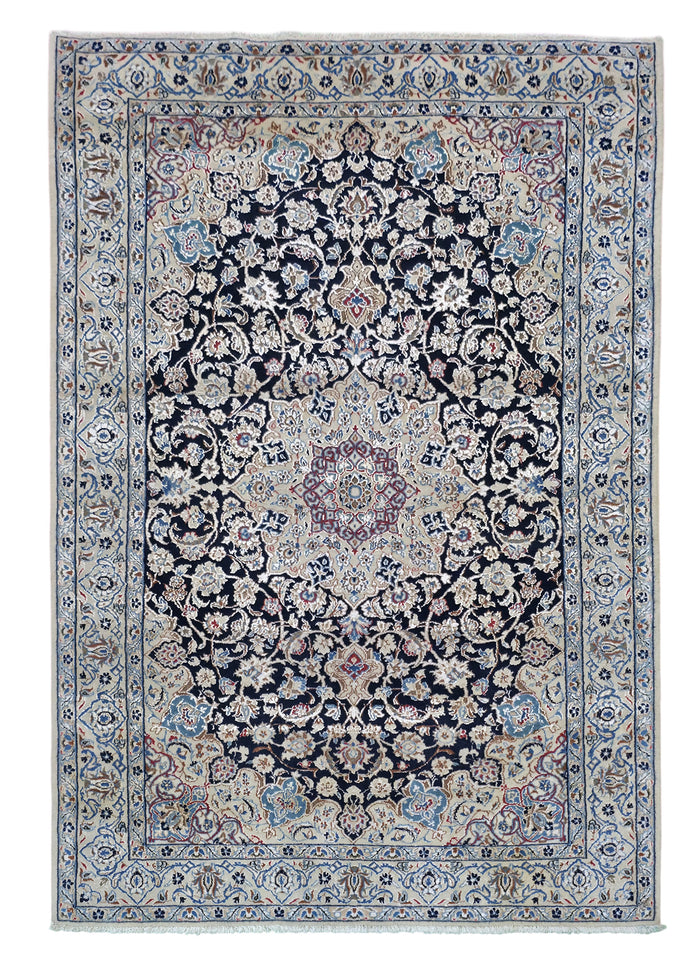 Hand knotted vintage 9LA Nain rug 150×100 cm | Rug# 11504