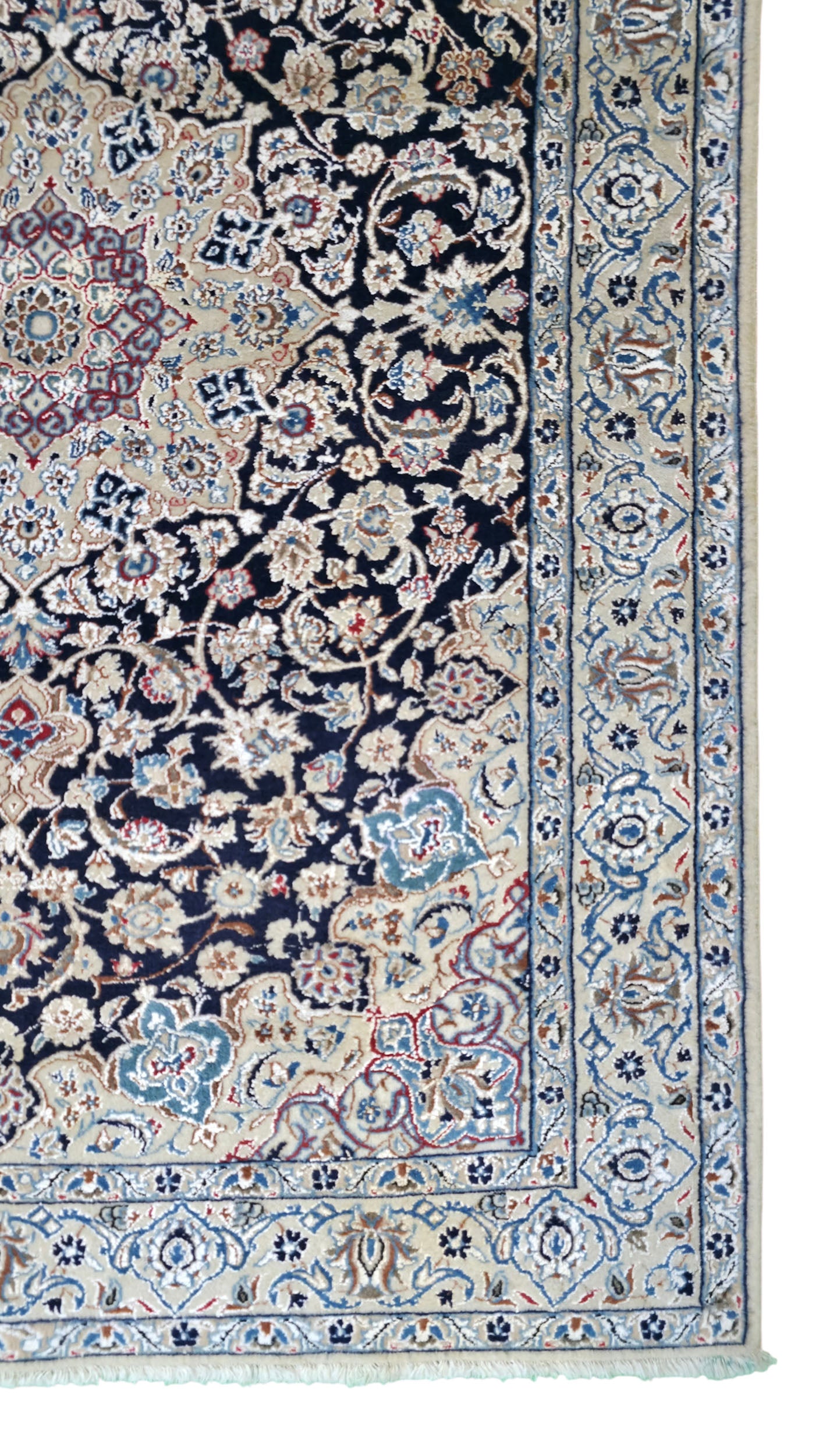 Hand knotted vintage 9LA Nain rug 150×100 cm | Rug# 11504