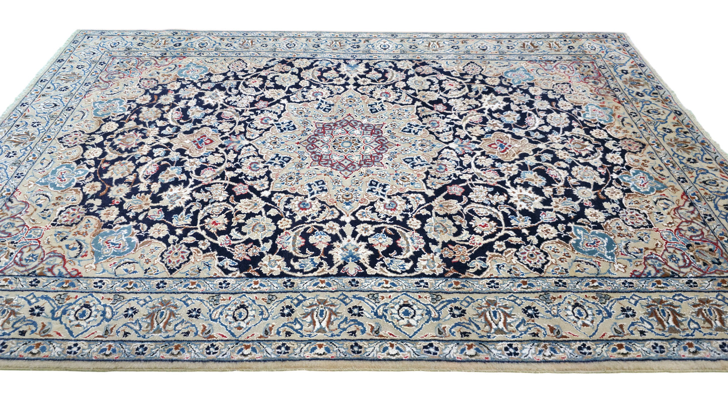 Hand knotted vintage 9LA Nain rug 150×100 cm | Rug# 11504