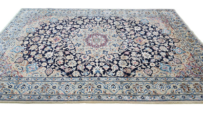 Hand knotted vintage 9LA Nain rug 150×100 cm | Rug# 11504