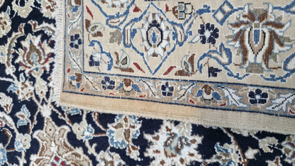 Hand knotted vintage 9LA Nain rug 150×100 cm | Rug# 11504