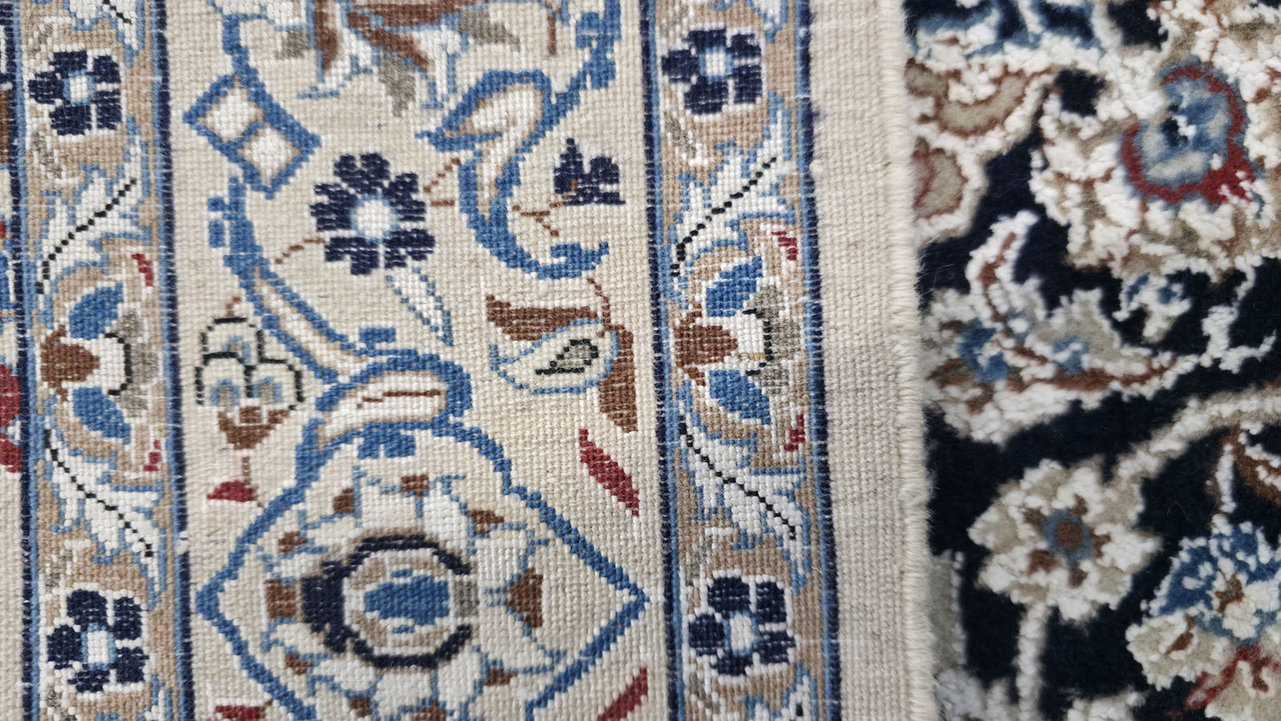 Hand knotted vintage 9LA Nain rug 150×100 cm | Rug# 11504