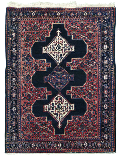 Hand knotted vintage Takpood Senneh rug 150×115 cm | Rug# 11508
