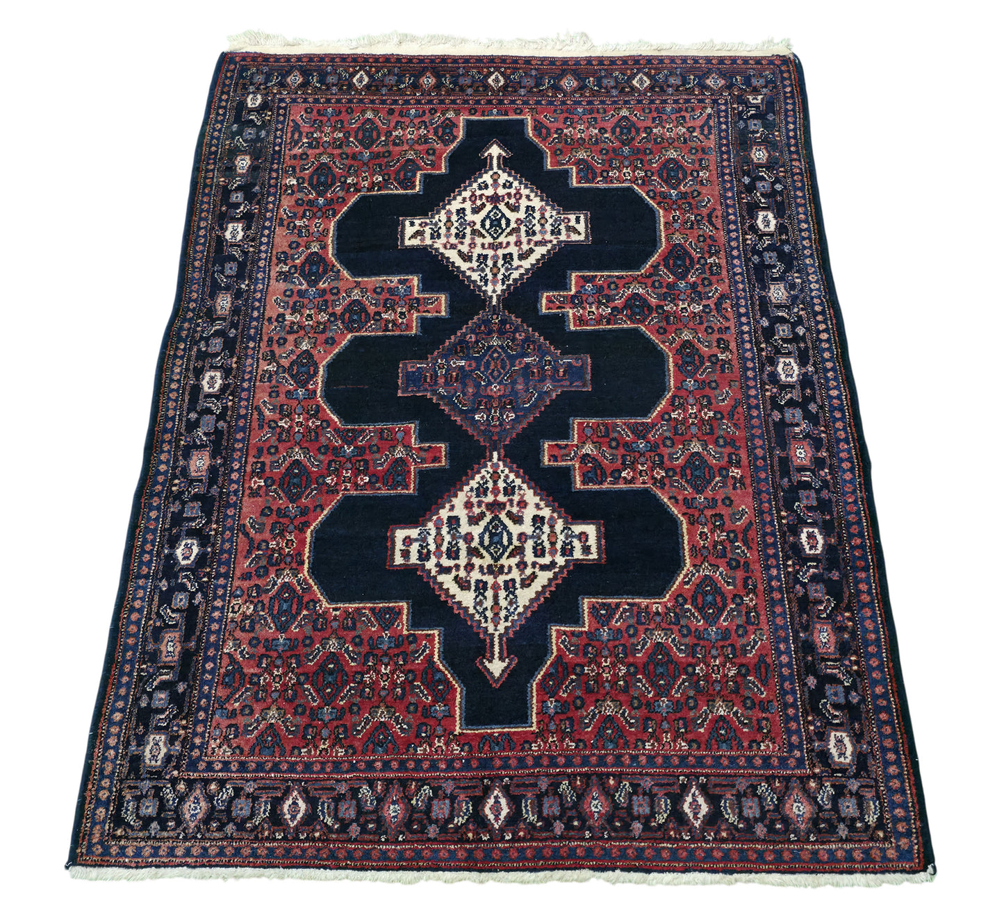 Hand knotted vintage Takpood Senneh rug 150×115 cm | Rug# 11508