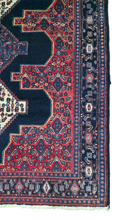 Hand knotted vintage Takpood Senneh rug 150×115 cm | Rug# 11508