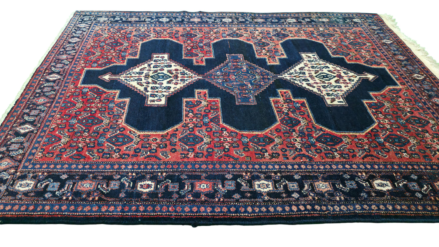 Hand knotted vintage Takpood Senneh rug 150×115 cm | Rug# 11508