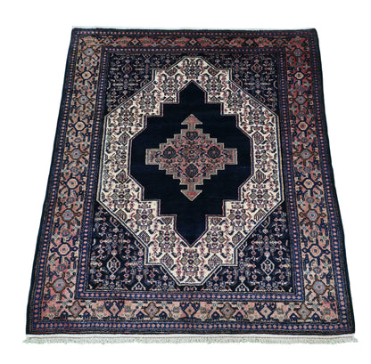 Hand knotted vintage Senneh rug 160×130 cm | Rug# 11509
