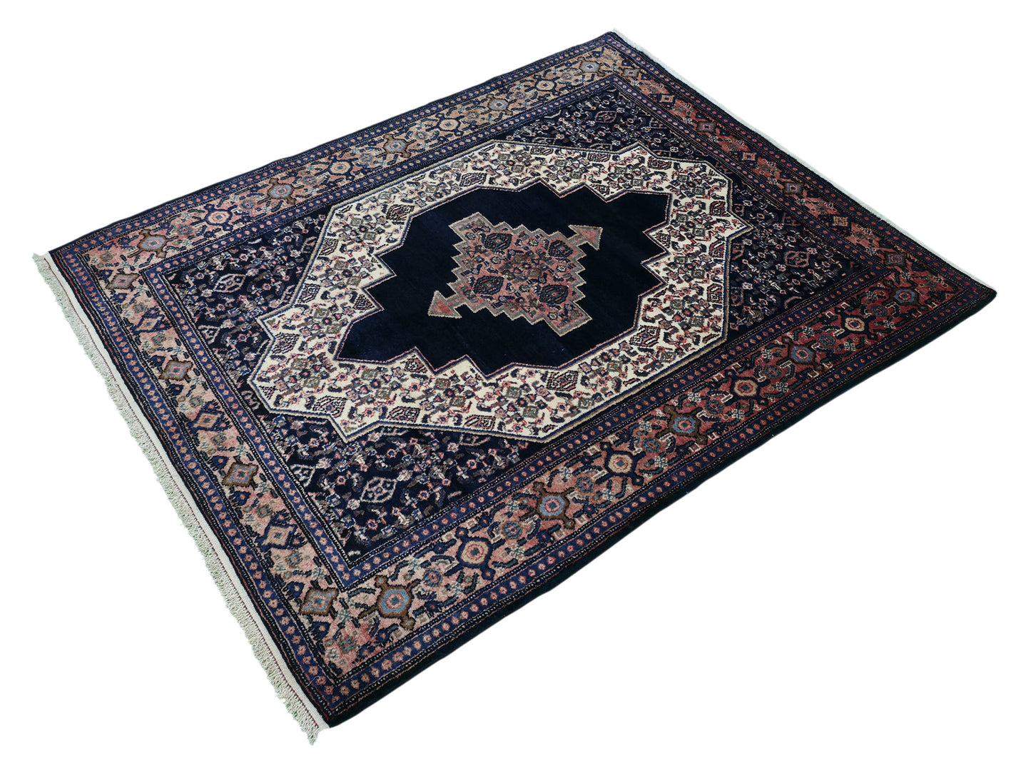 Hand knotted vintage Senneh rug 160×130 cm | Rug# 11509