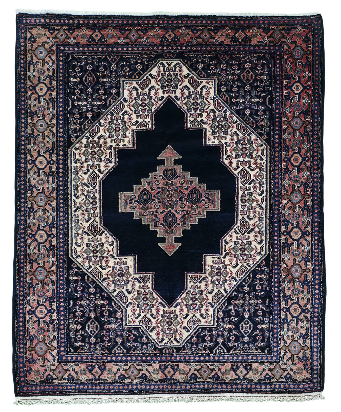 Hand knotted vintage Senneh rug 160×130 cm | Rug# 11509