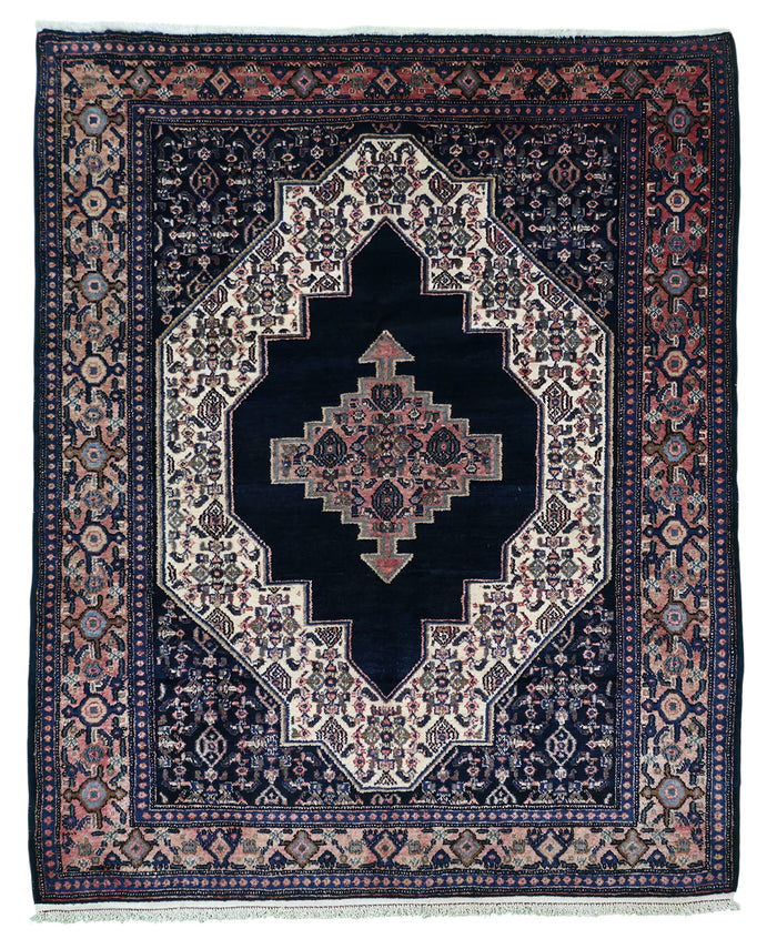 Hand knotted vintage Senneh rug 160×130 cm | Rug# 11509