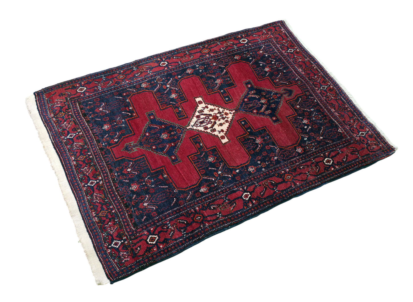 Hand knotted vintage Senneh rug 161×113 cm | Rug# 11511