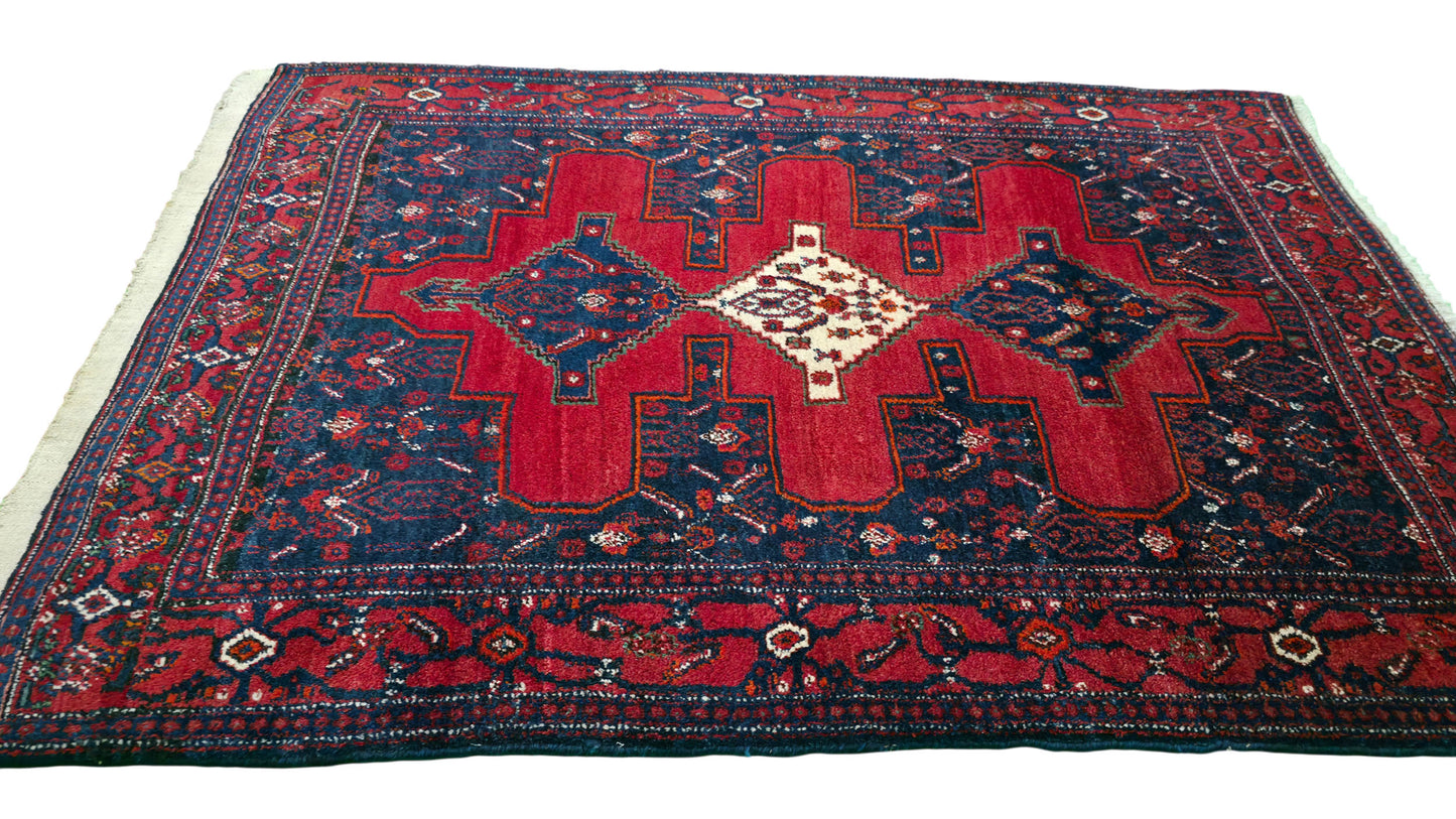 Hand knotted vintage Senneh rug 161×113 cm | Rug# 11511