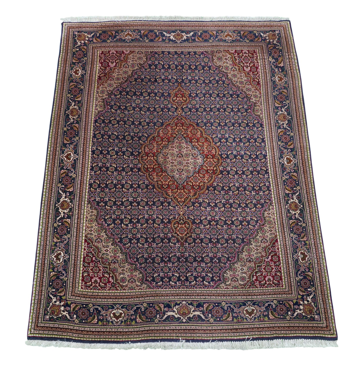 Hand knotted superfine Tabriz Mahi rug 137×107 cm | Rug# 11515