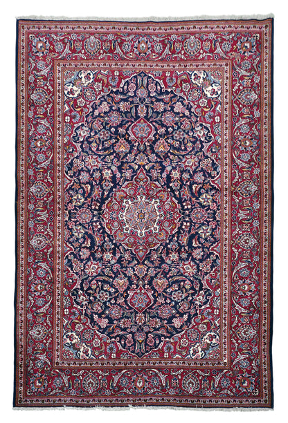 Hand knotted vintage Kashan rug 206×144 cm | Rug# 11519