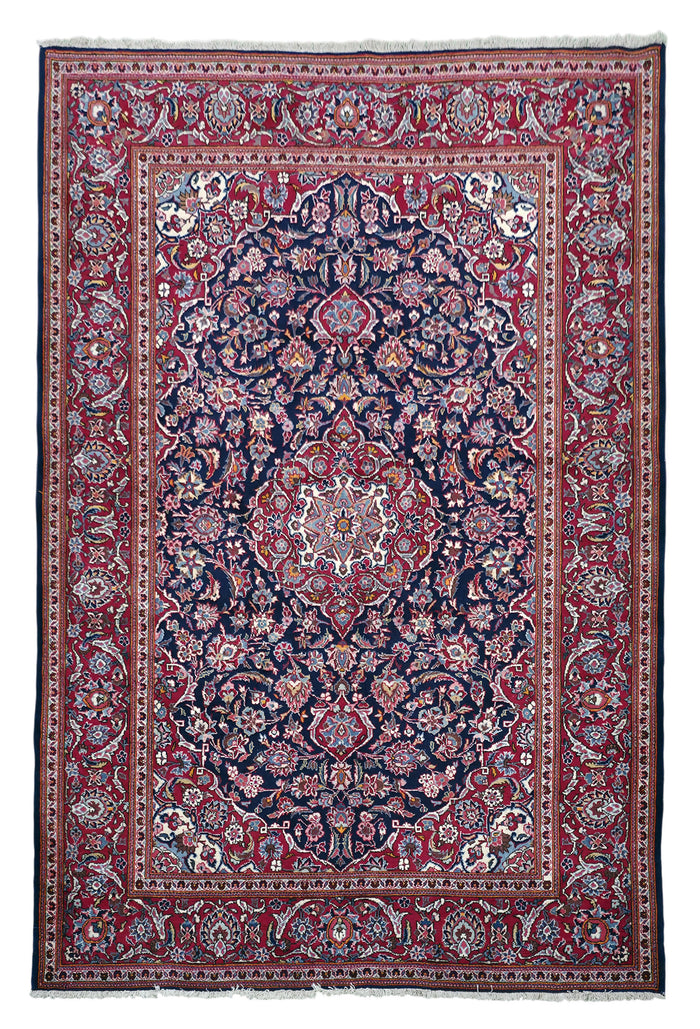 Hand knotted vintage Kashan rug 206×144 cm | Rug# 11519