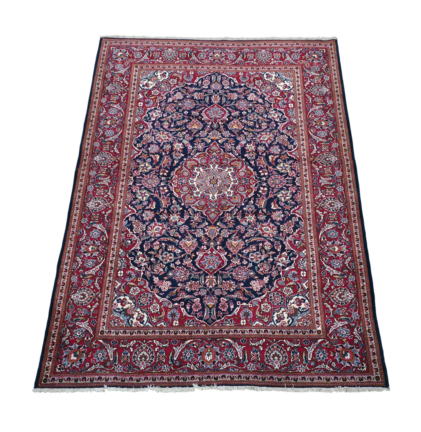 Hand knotted vintage Kashan rug 206×144 cm | Rug# 11519