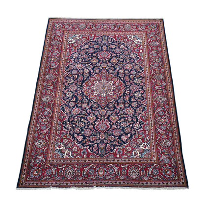 Hand knotted vintage Kashan rug 206×144 cm | Rug# 11519