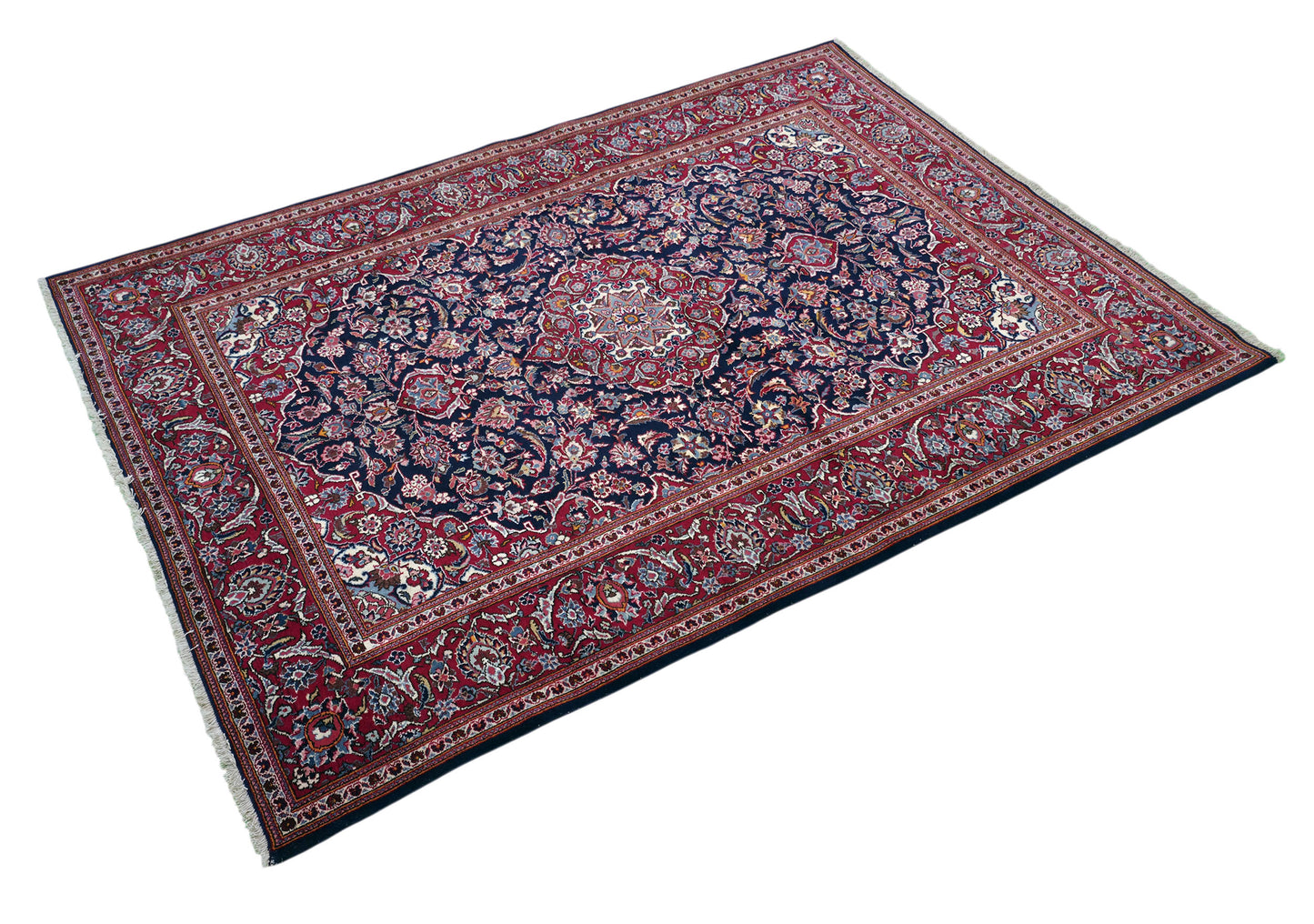 Hand knotted vintage Kashan rug 206×144 cm | Rug# 11519