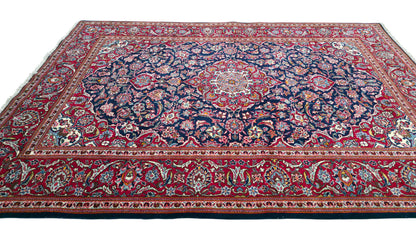Hand knotted vintage Kashan rug 206×144 cm | Rug# 11519