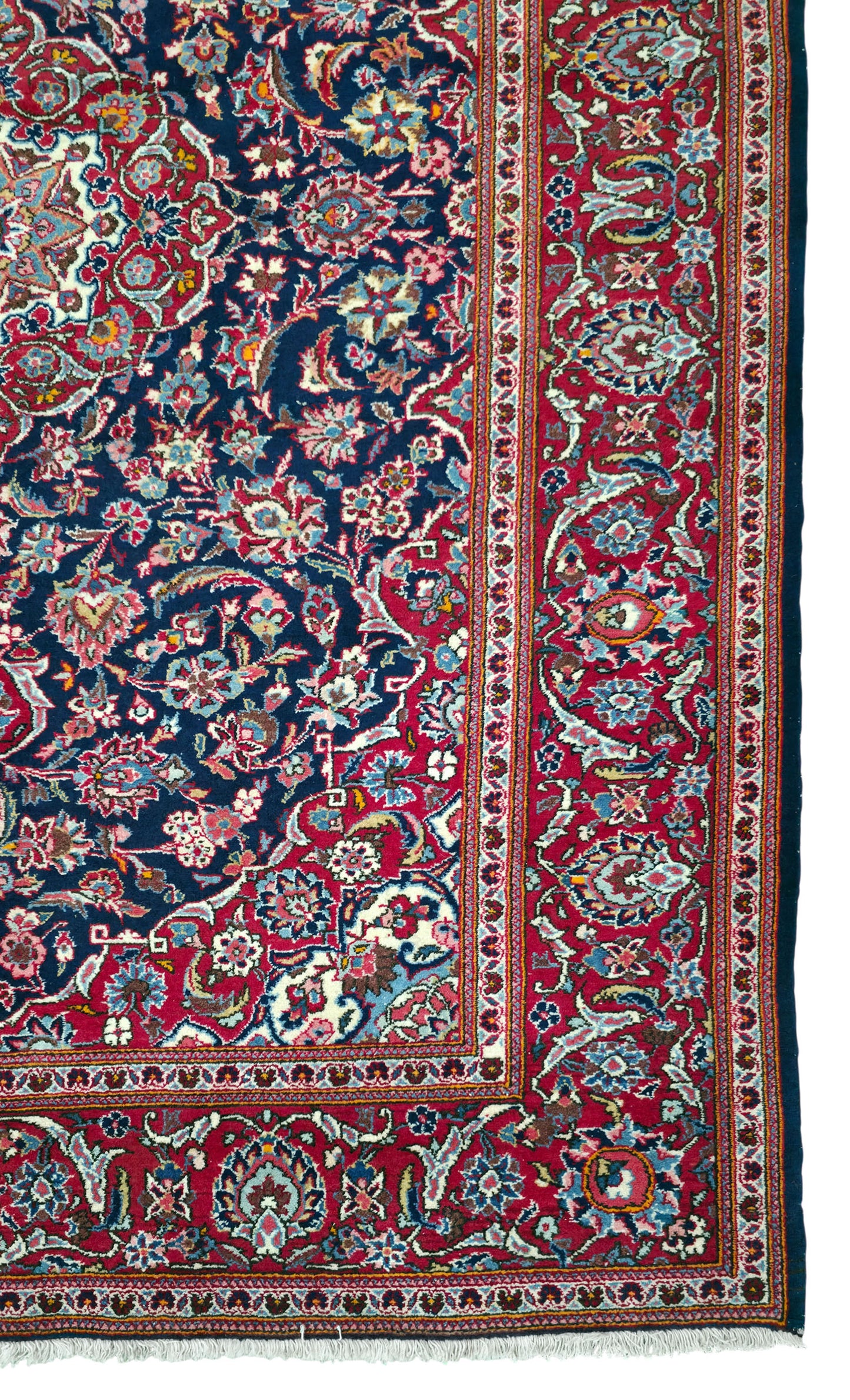 Hand knotted vintage Kashan rug 206×144 cm | Rug# 11519