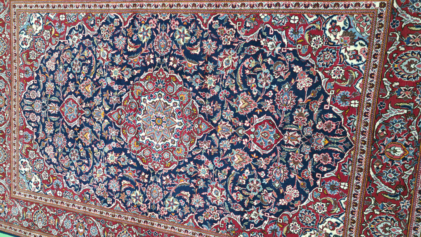 Hand knotted vintage Kashan rug 206×144 cm | Rug# 11519