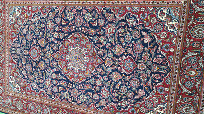 Hand knotted vintage Kashan rug 206×144 cm | Rug# 11519