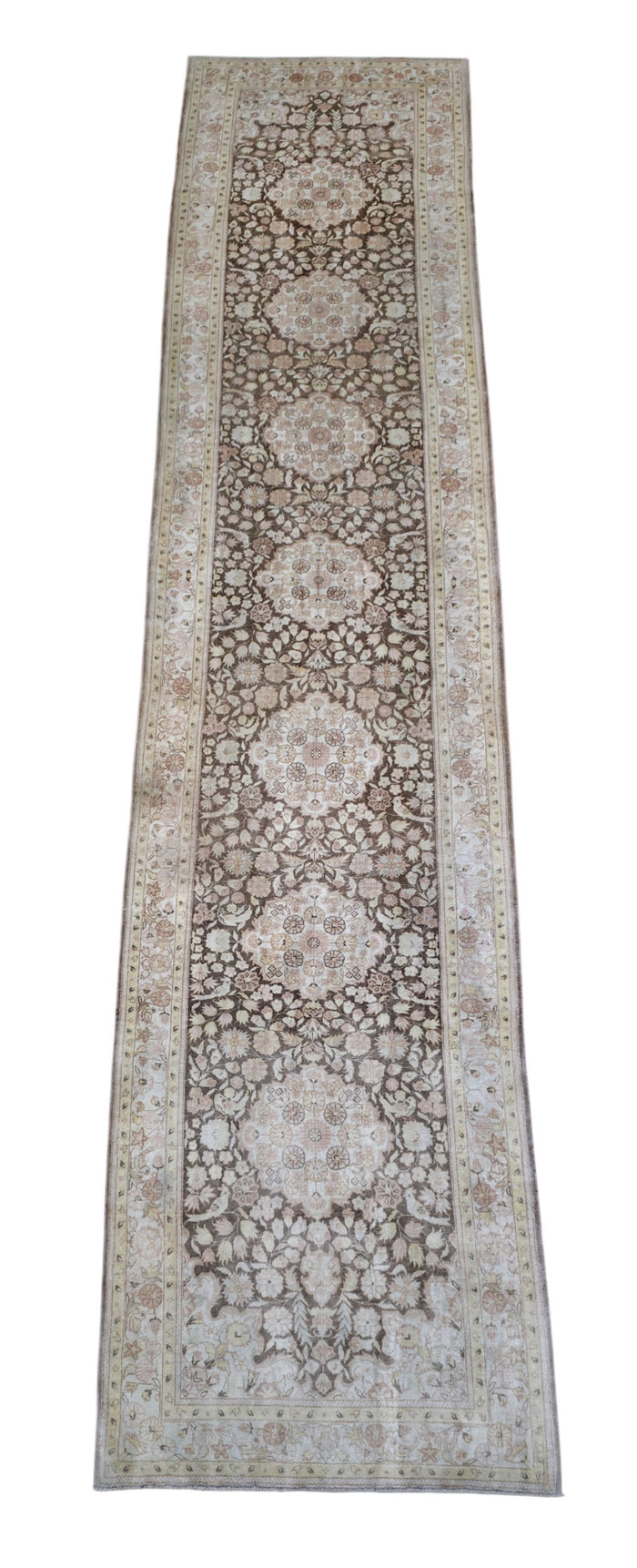 Hand knotted vintage Cino-Hereke silk runner 400×79 cm | Rug# 11520