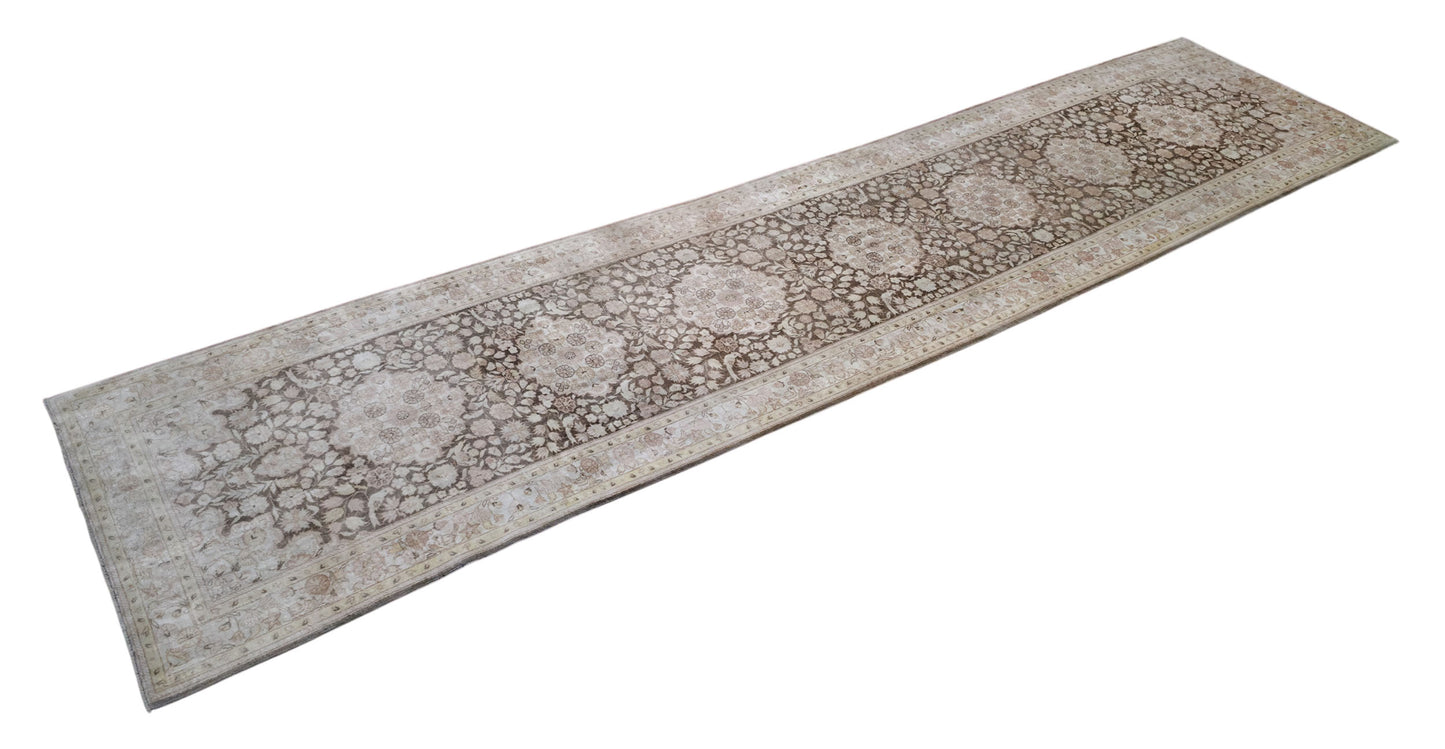 Hand knotted vintage Cino-Hereke silk runner 400×79 cm | Rug# 11520
