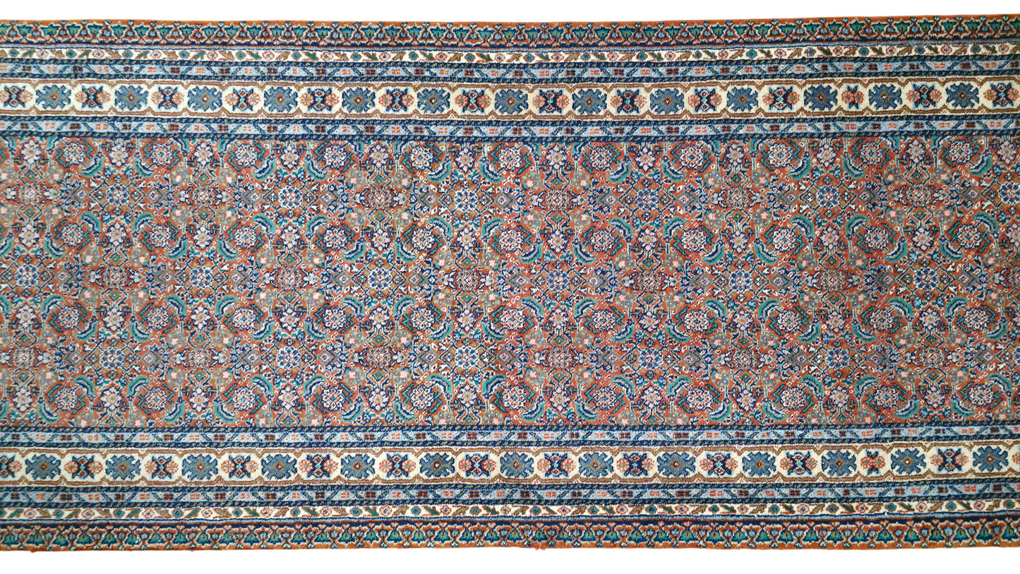 Hand knotted superfine Tabriz Mashayekhi runner 356×84 cm | Rug# 11521