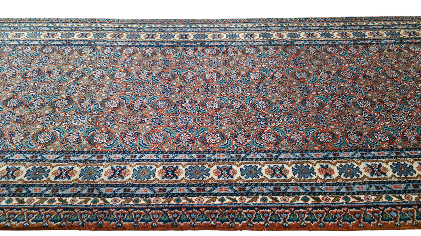 Hand knotted superfine Tabriz Mashayekhi runner 356×84 cm | Rug# 11521