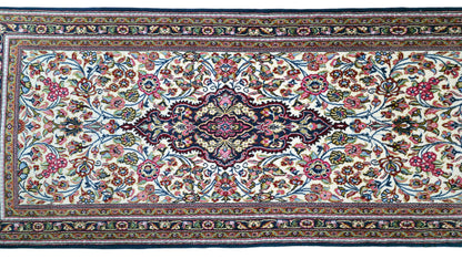 Hand knotted vintage superfine Qum runner 317×80 cm | Rug# 11522