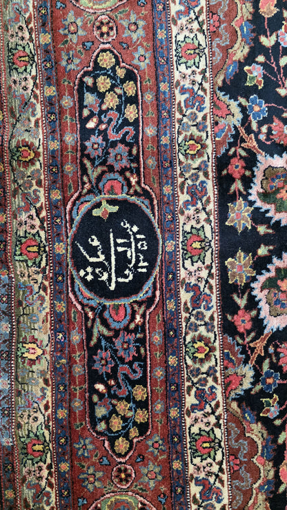 Hand knotted antique Tabriz carpet 373×273 cm | Rug# 11527