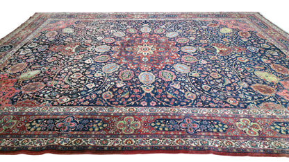 Hand knotted antique Tabriz carpet 373×273 cm | Rug# 11527