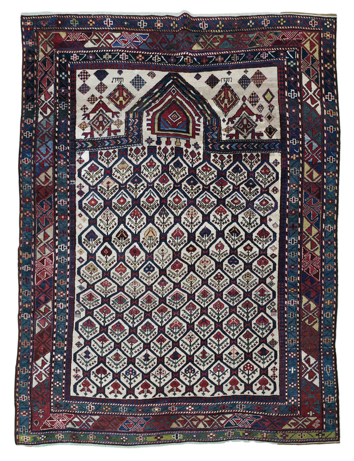 Rare antique Chichi prayer rug, Caucasian 170×140 cm | Rug# 11528