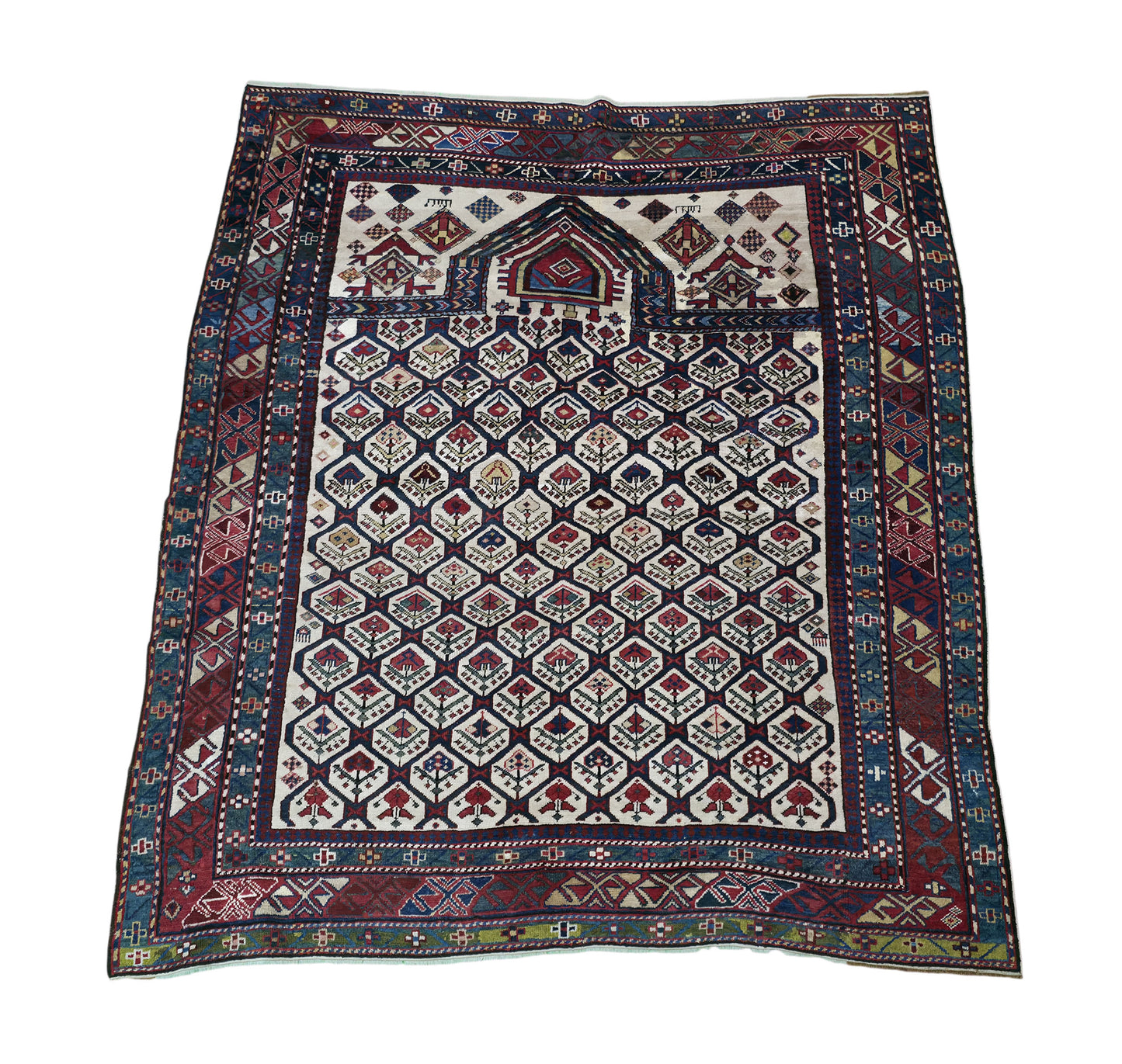 Rare antique Chichi prayer rug, Caucasian 170×140 cm | Rug# 11528