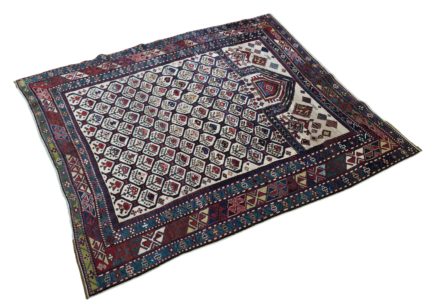 Rare antique Chichi prayer rug, Caucasian 170×140 cm | Rug# 11528