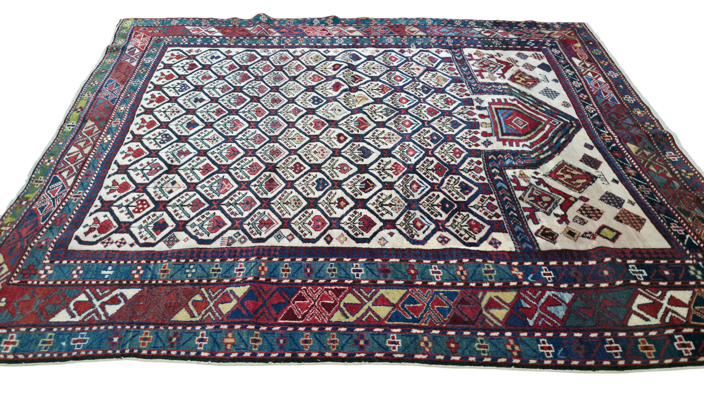 Rare antique Chichi prayer rug, Caucasian 170×140 cm | Rug# 11528