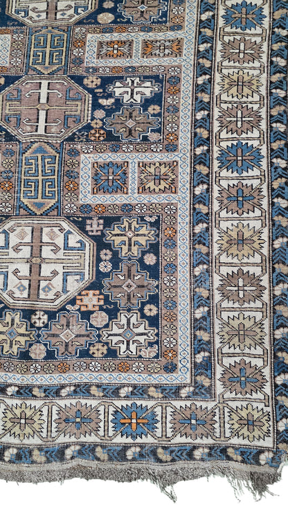 Hand knotted antique Caucasian Kazak rug 150×120 cm | Rug# 11530