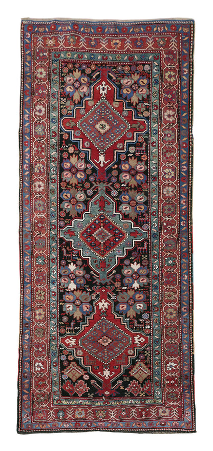 Armenian-weave ￼antique Caucasian Kazak rug 260×115 cm | Rug# 11533