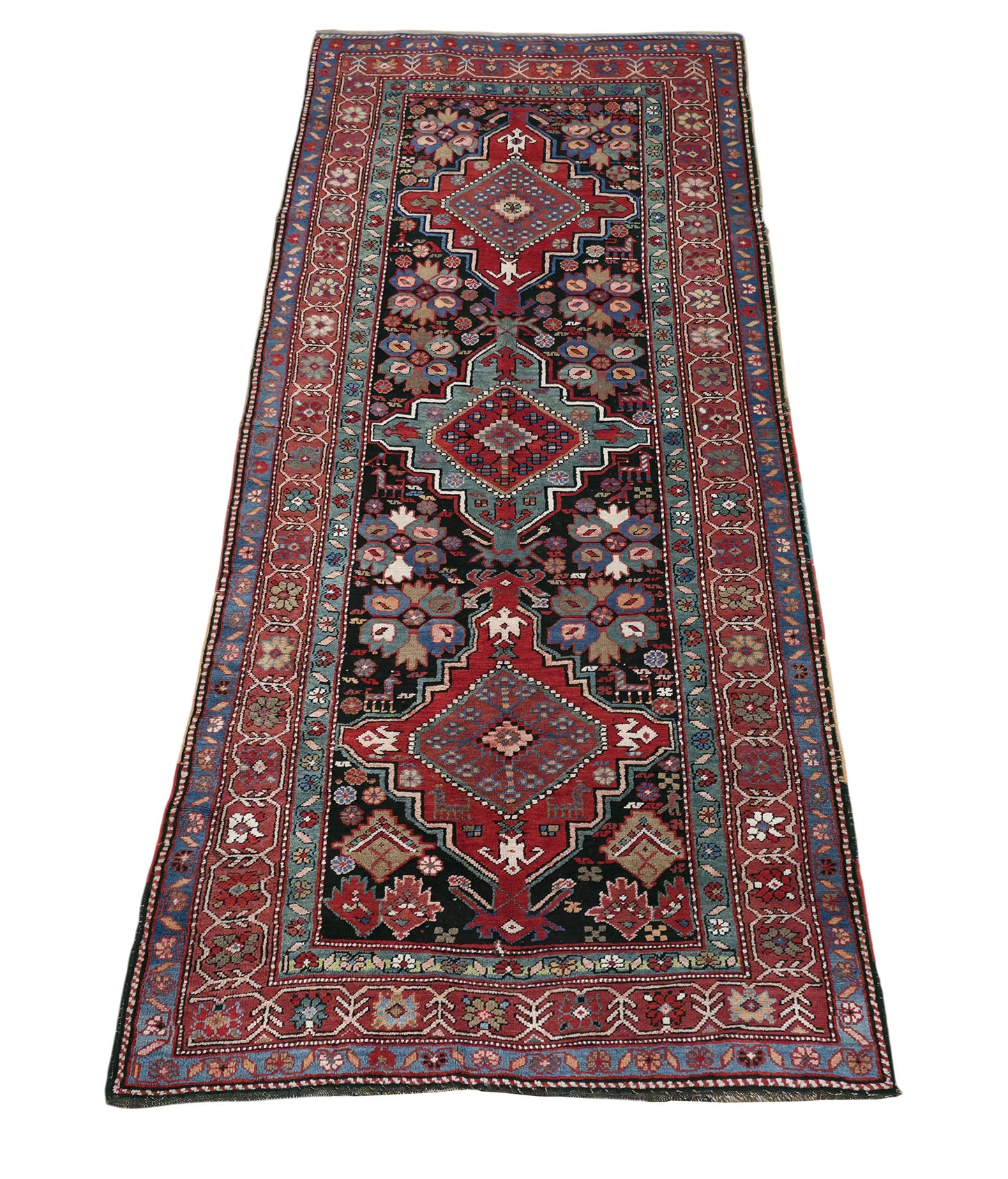 Armenian-weave ￼antique Caucasian Kazak rug 260×115 cm | Rug# 11533