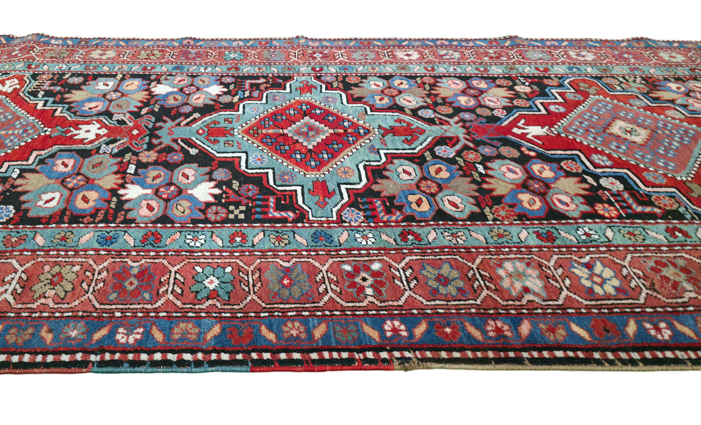 Armenian-weave ￼antique Caucasian Kazak rug 260×115 cm | Rug# 11533