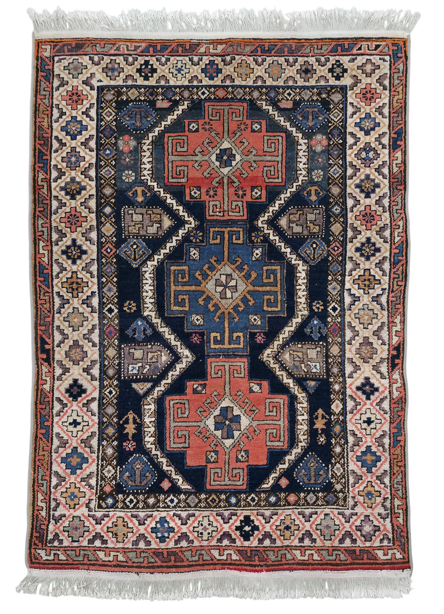 Hand knotted antique Caucasian Kazak rug 180×120 cm | Rug# 11534
