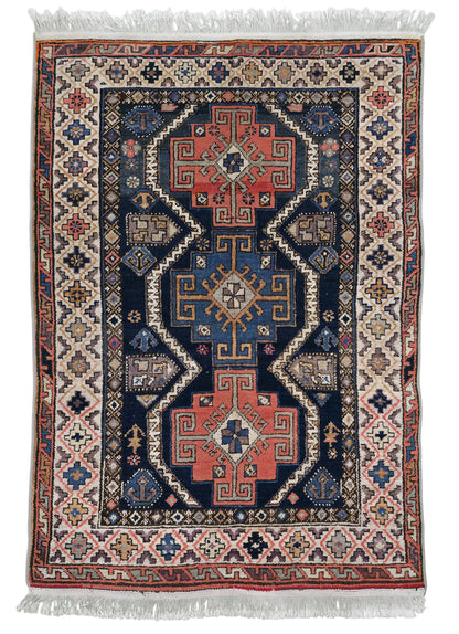 Hand knotted antique Caucasian Kazak rug 180×120 cm | Rug# 11534