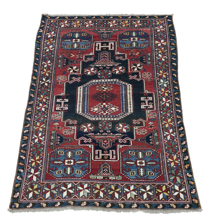Hand knotted vintage Shahsavan-Zanjan rug 175×120 cm | Rug# 11536