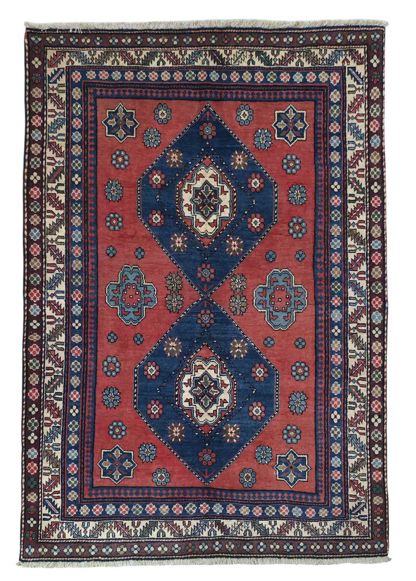 Hand knotted antique Caucasian Kazak rug 190×120 cm | Rug# 11538