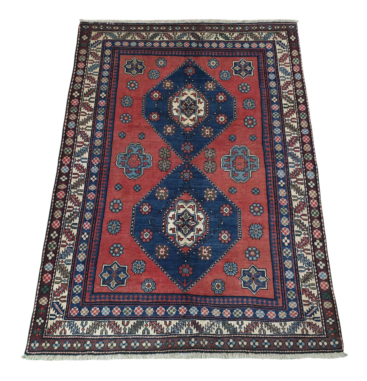 Hand knotted antique Caucasian Kazak rug 190×120 cm | Rug# 11538